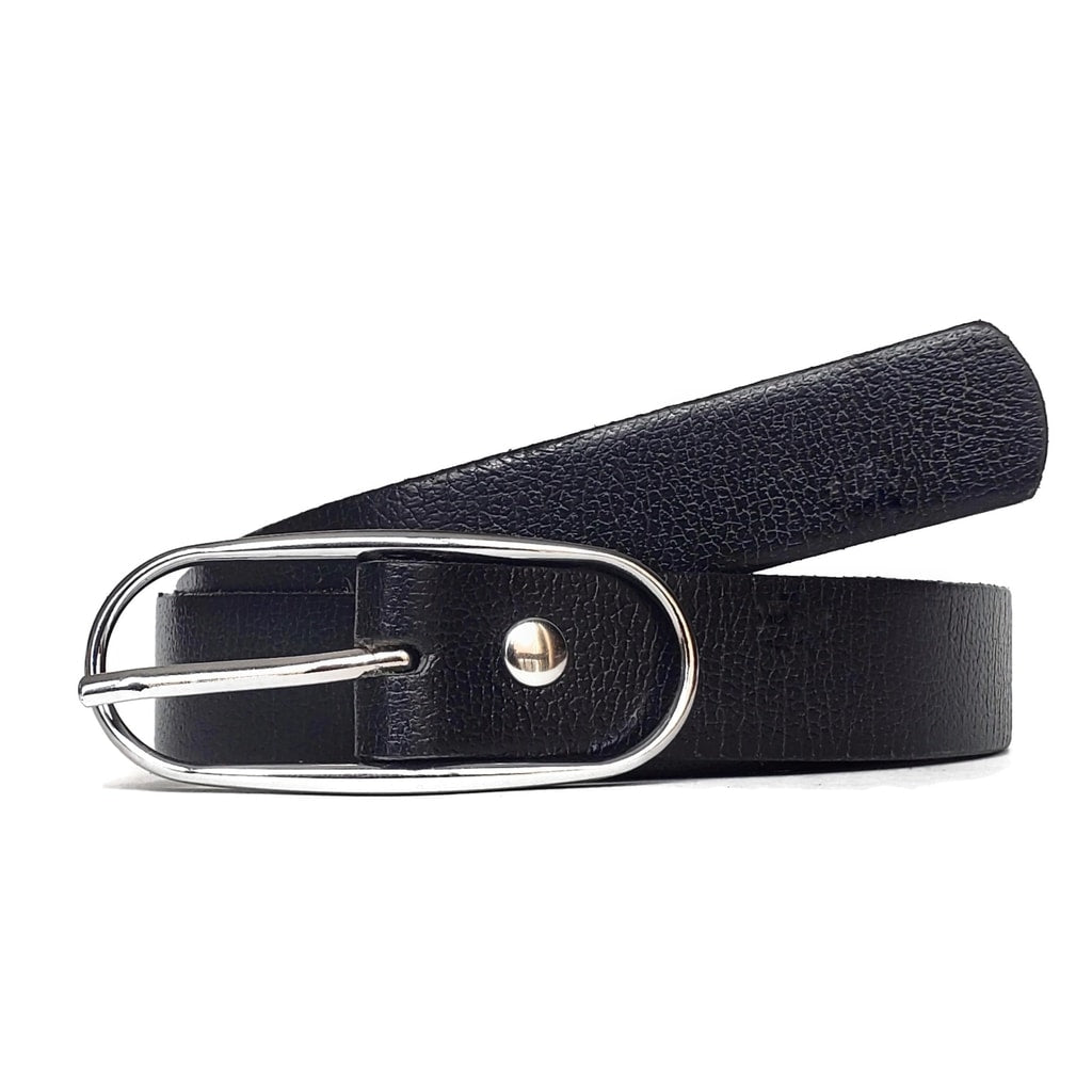 Aika leather waist belt with oval buckle