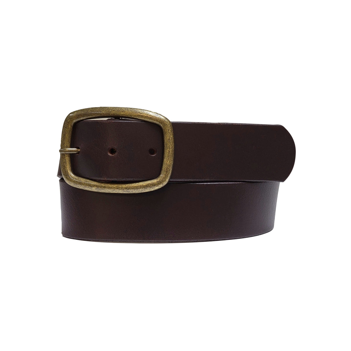 Design your own women's leather belt in brown with antique gold buckle