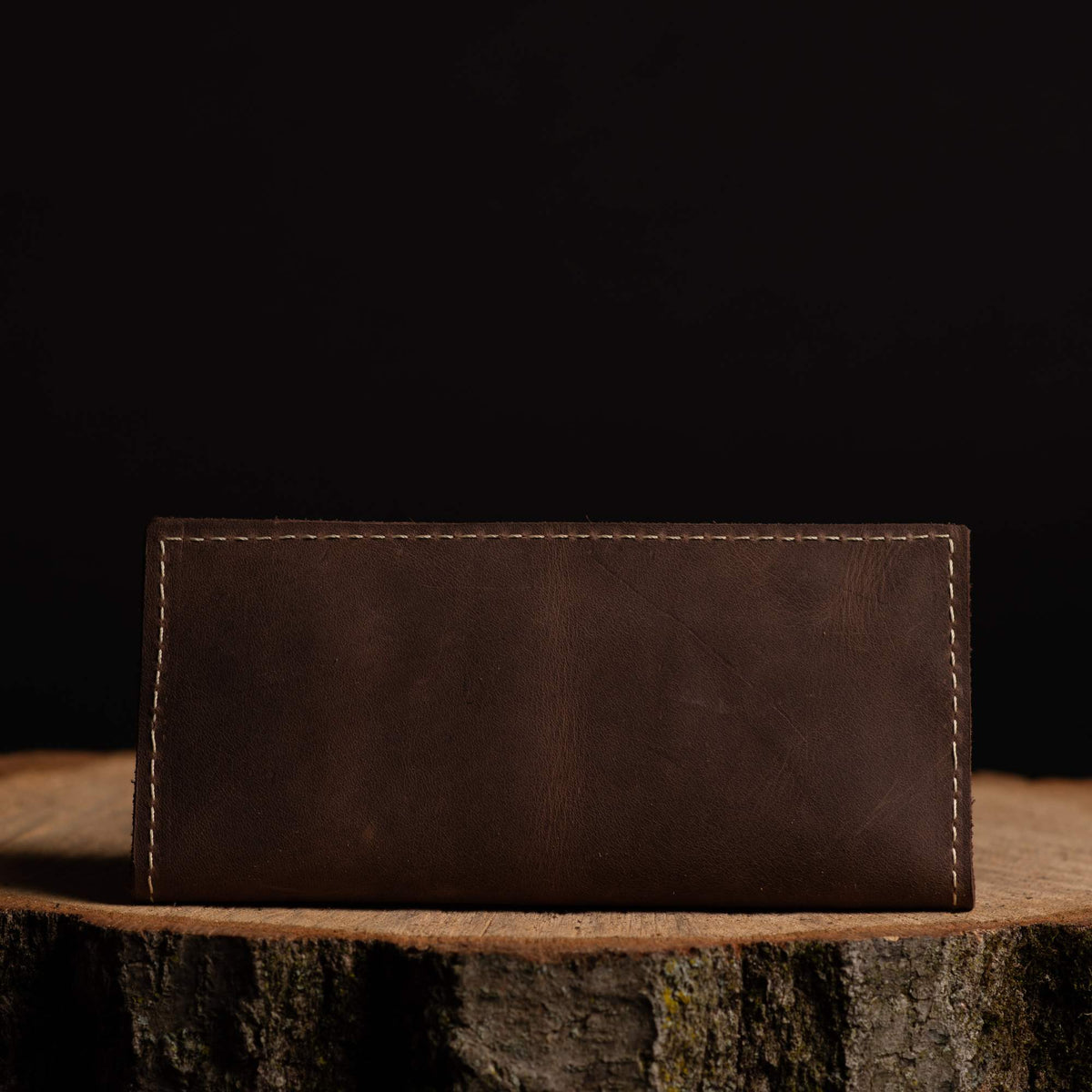 The Long Wallet, brown full-grain leather long wallet