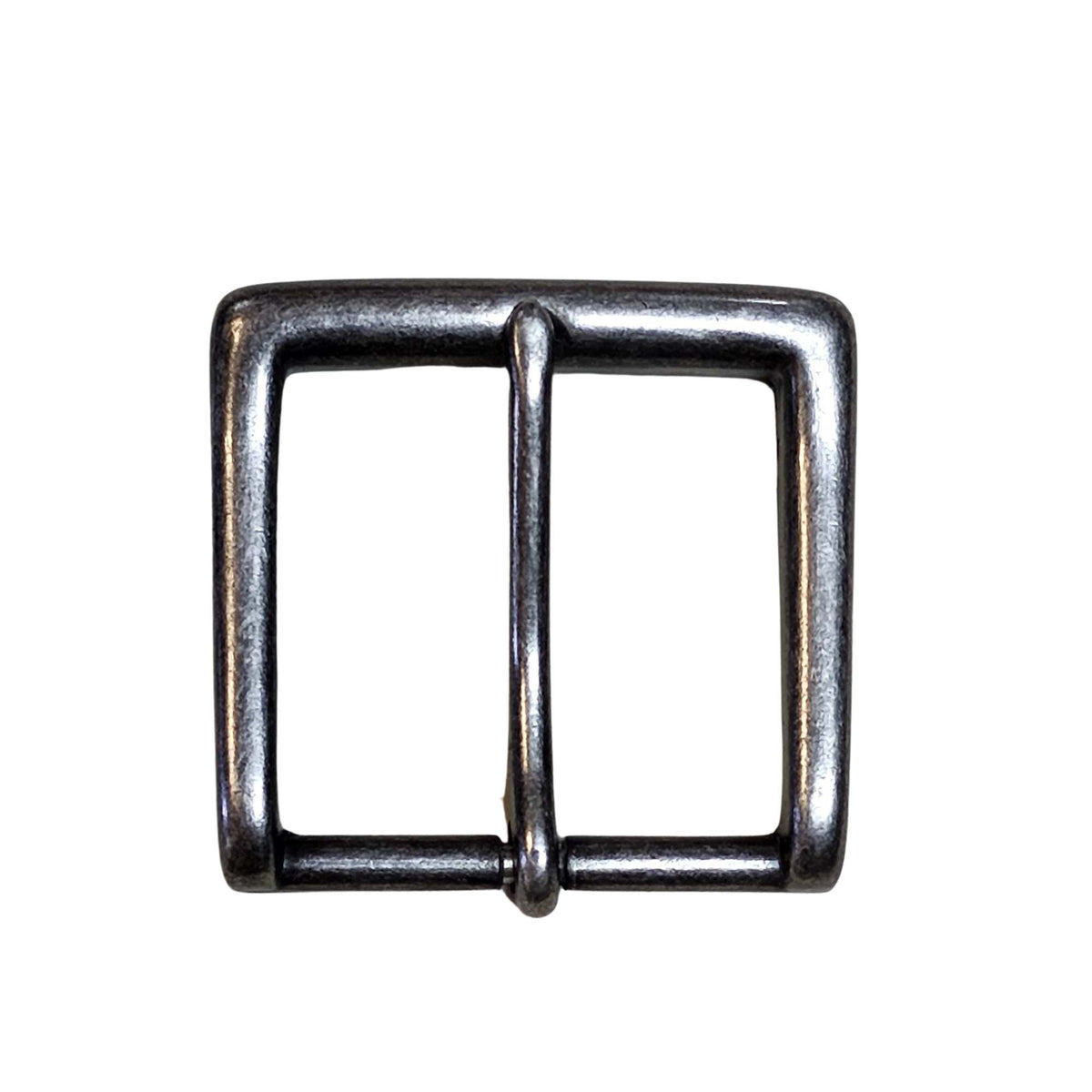 Square single prong straight edge belt buckle, 40 mm