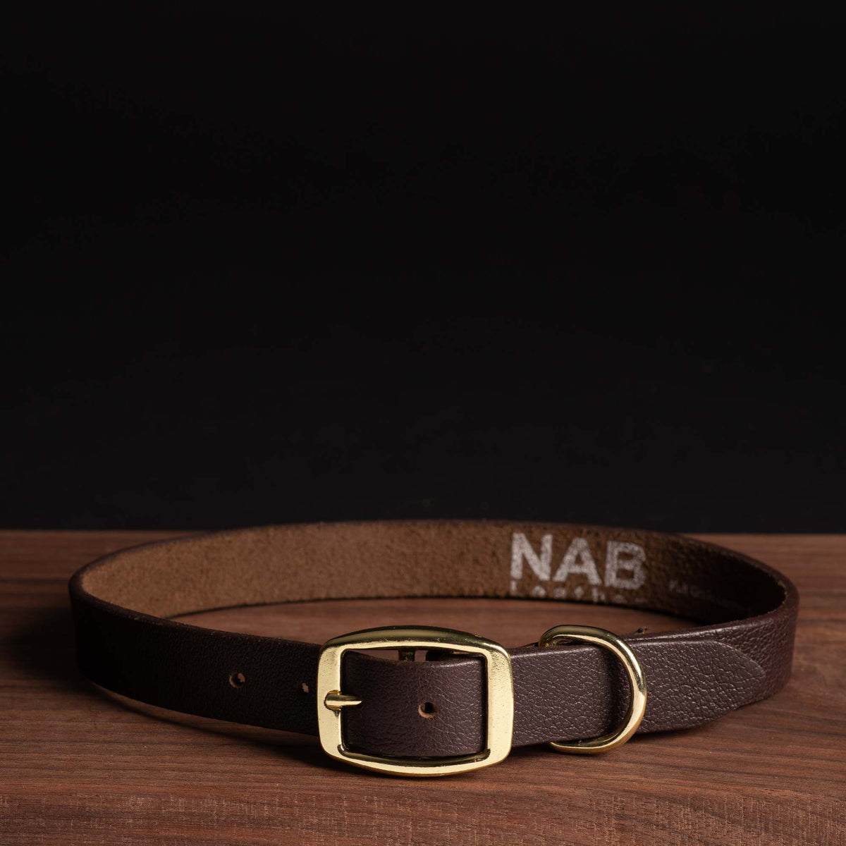 Rover full-grain leather dog collar in brown