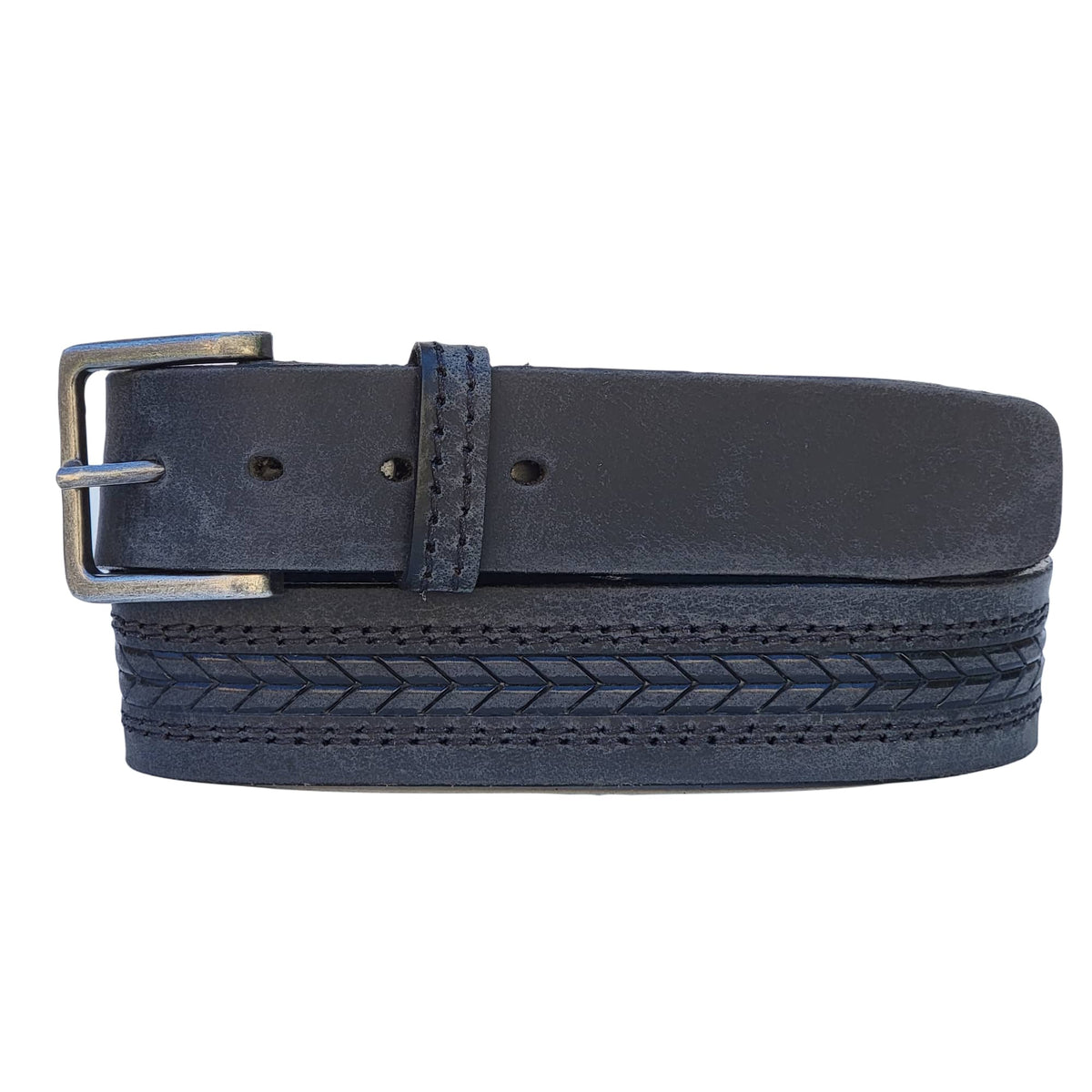 The Purpose Belt, arrow patterned leather belt