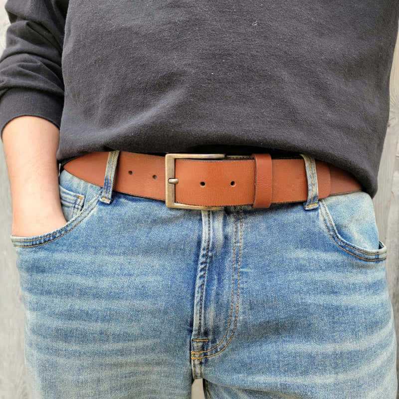 The Long Haul Belt - Cognac Custom Engraved Leather Belt