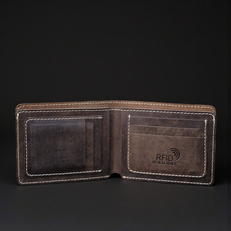 Brown Full Grain Leather Minimalist Wallet