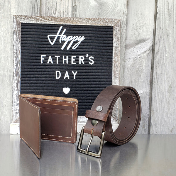 Long Haul Belt + Wallet - Men's Leather Belt and Wallet Gift Set