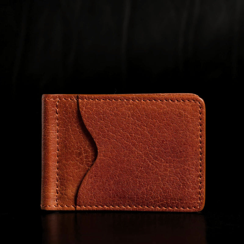 The Pinnacle Wallet - Black Slim Money Clip Pebble Grain Leather Wallet