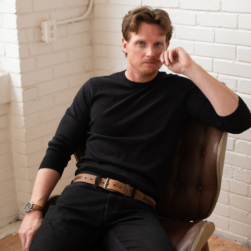 Brown Arrow Patterned 100% Real Distressed Leather Belt