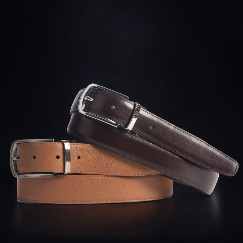 The Harvey Dent Stitched Belts- 30mm and 35 mm 2 pc Gift Set