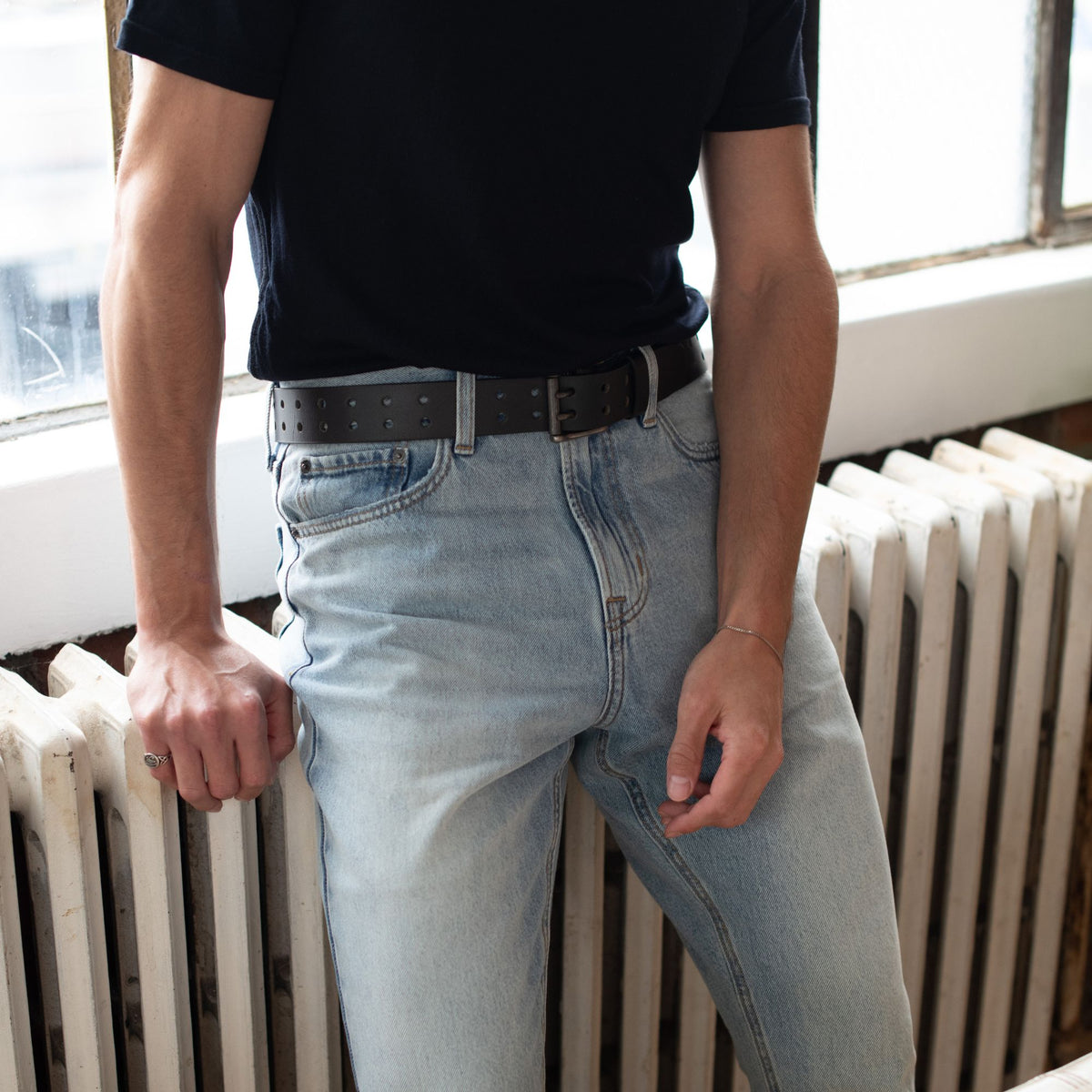 The Ironclad double hole full-grain leather belt