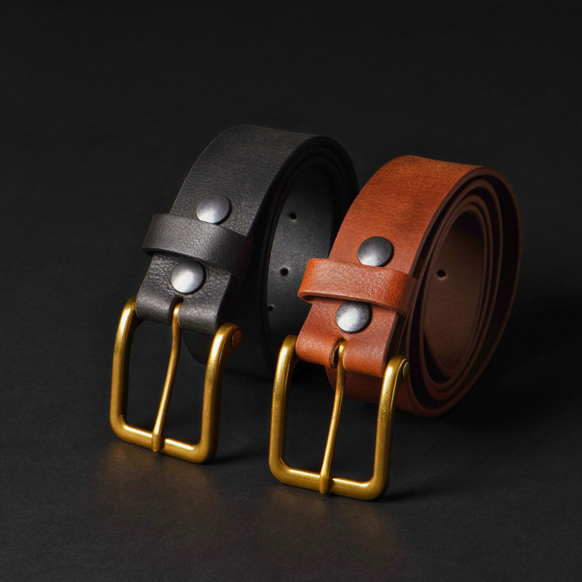 The Alchemist leather belt with gold-tone buckle