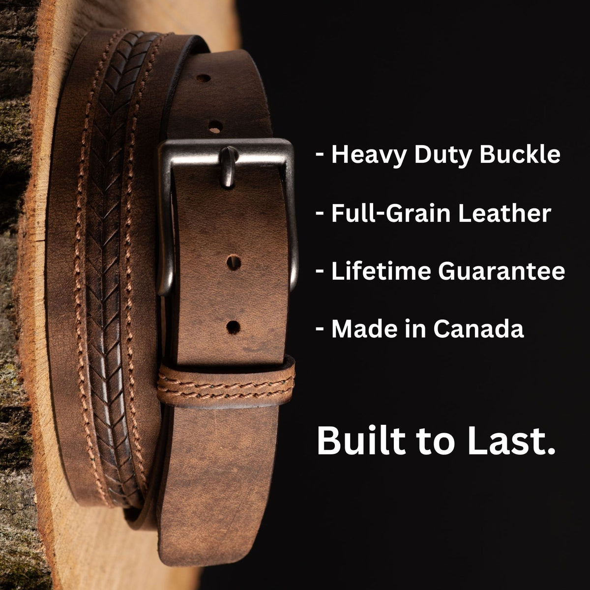 The Purpose Belt, arrow patterned leather belt