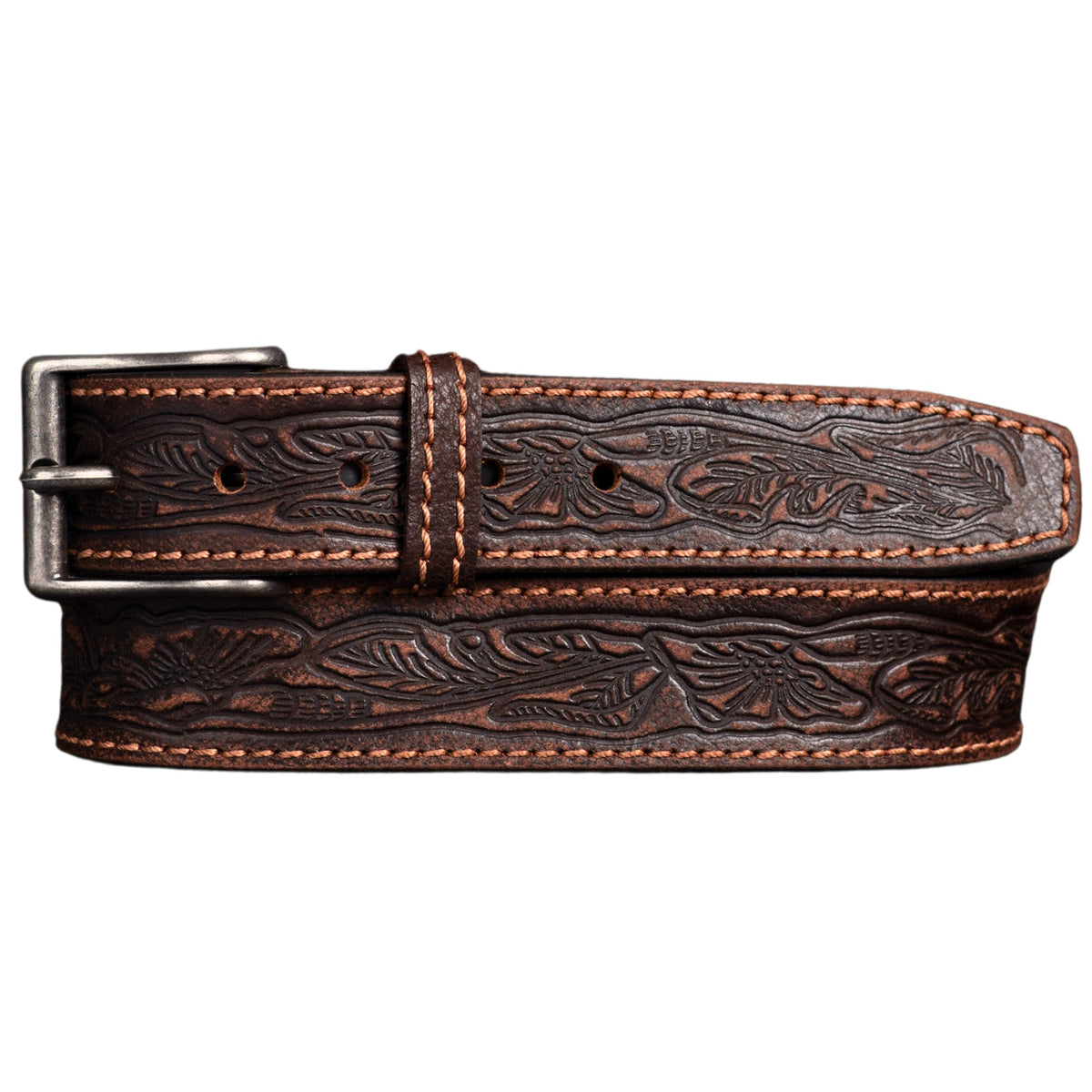 The Wayfarer western embossed leather belt