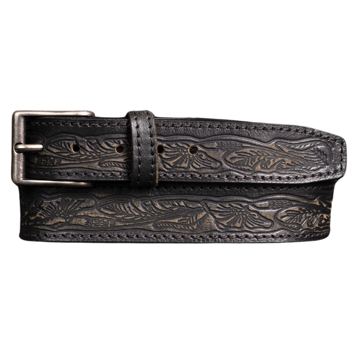 The Wayfarer western embossed leather belt