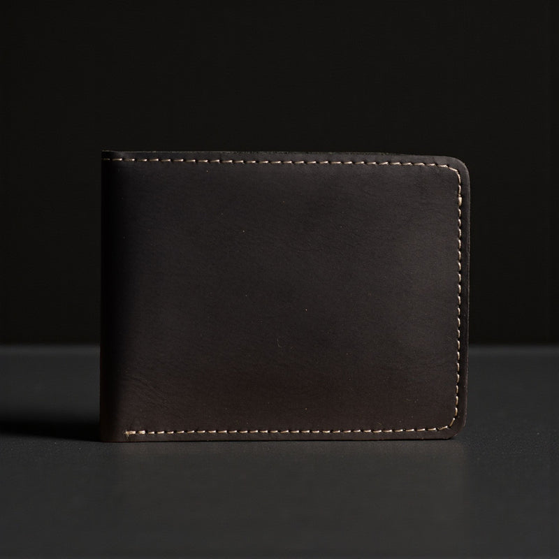 Brown Full Grain Leather Minimalist Wallet