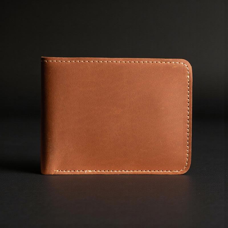 Brown Full Grain Leather Minimalist Wallet