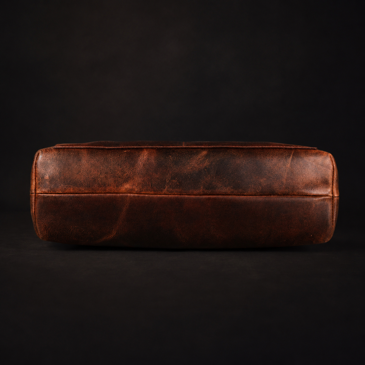 Classic brown leather tote bag
