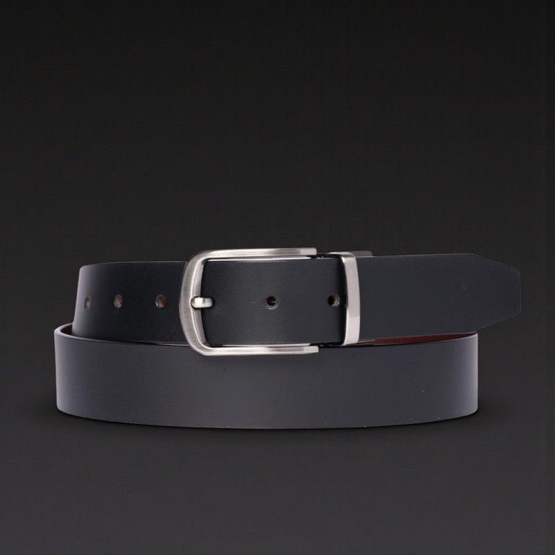 The Harvey Dent Belt - One Piece Reversible Black/Burgandy 100% Real Leather Belt