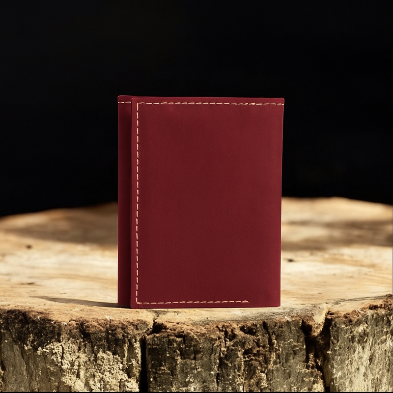 Meraki - Black Full Grain Leather Trifold Wallet