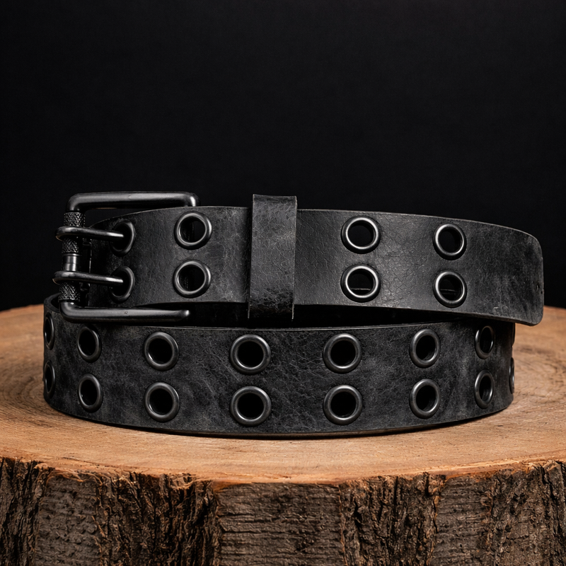 Brixton - Vintage Brown Double Grommet 100 % Full Grain Leather Belt