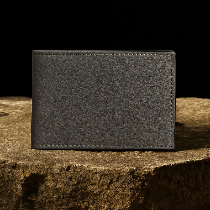 The Maverick Wallet - Black American Pebble Grain Bison Leather Wallet