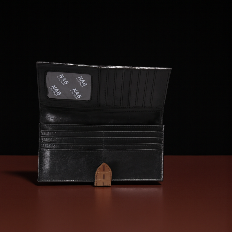 The Crocella Wallet- Womens Croc Pattern Leather Wallet