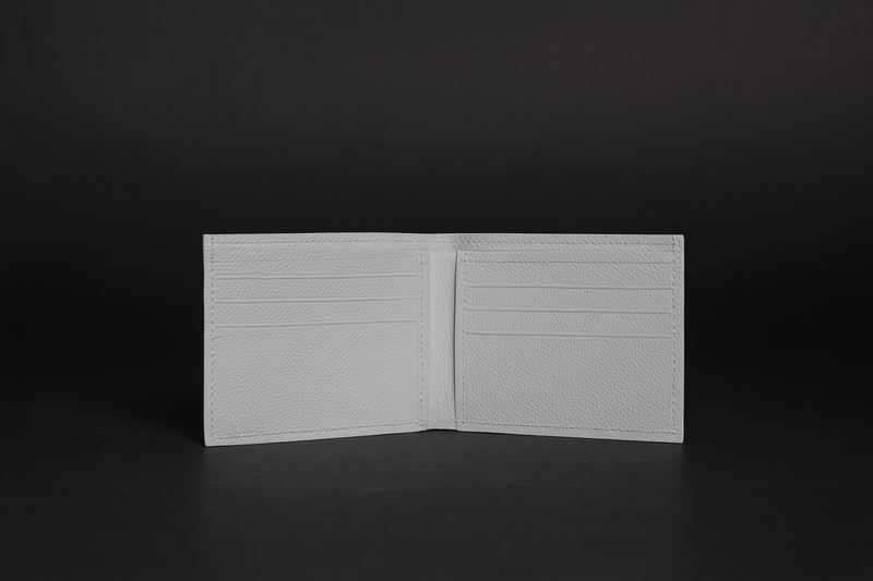 The Ivory Wallet - Premium White Pebbled Full Grain Leather Wallet