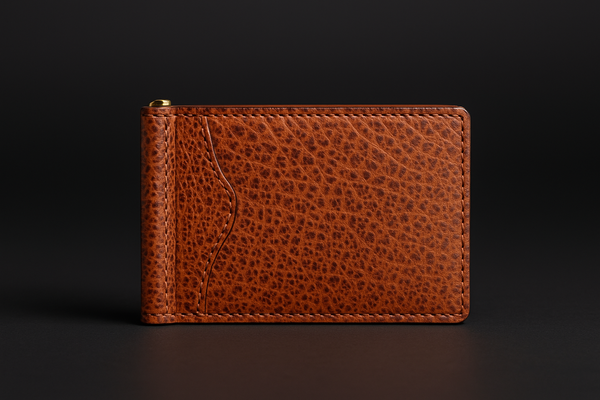 The Maverick Wallet - Cognac Speckled Limited Edition Slim Bison Leather Money Clip Wallet