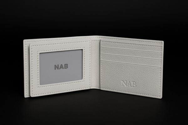 The Ivory Wallet - Premium White Pebbled Full Grain Leather Wallet