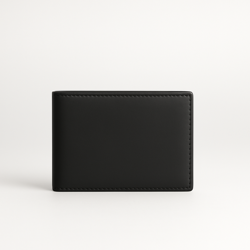 The Onyx Wallet - Premium Black Nappa Full Grain Leather Wallet