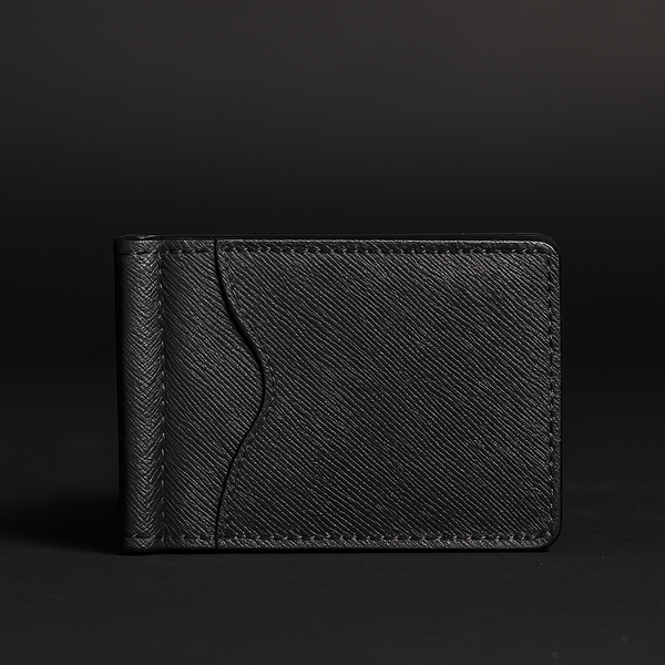 The Pinnacle Wallet - Limited Edition Black Saffiano Leather Slim Money Clip