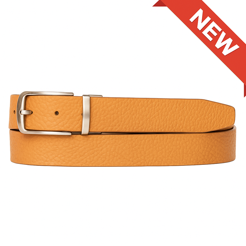 The Harvey Dent Belt - One Piece Reversible Black/Grey 100% Real Leather Belt