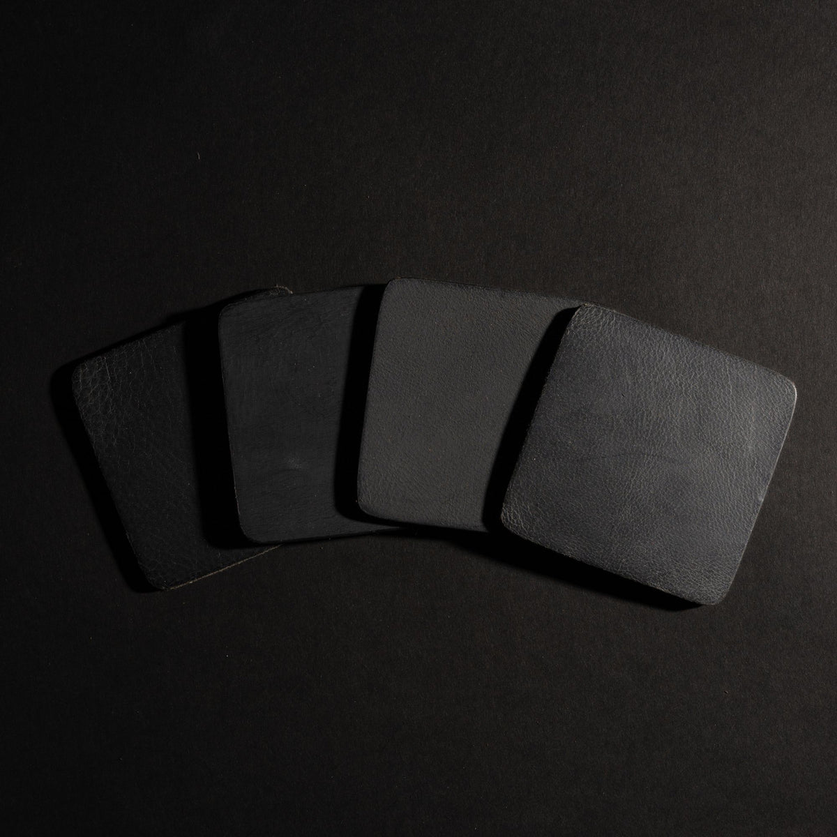 Square distressed leather coasters