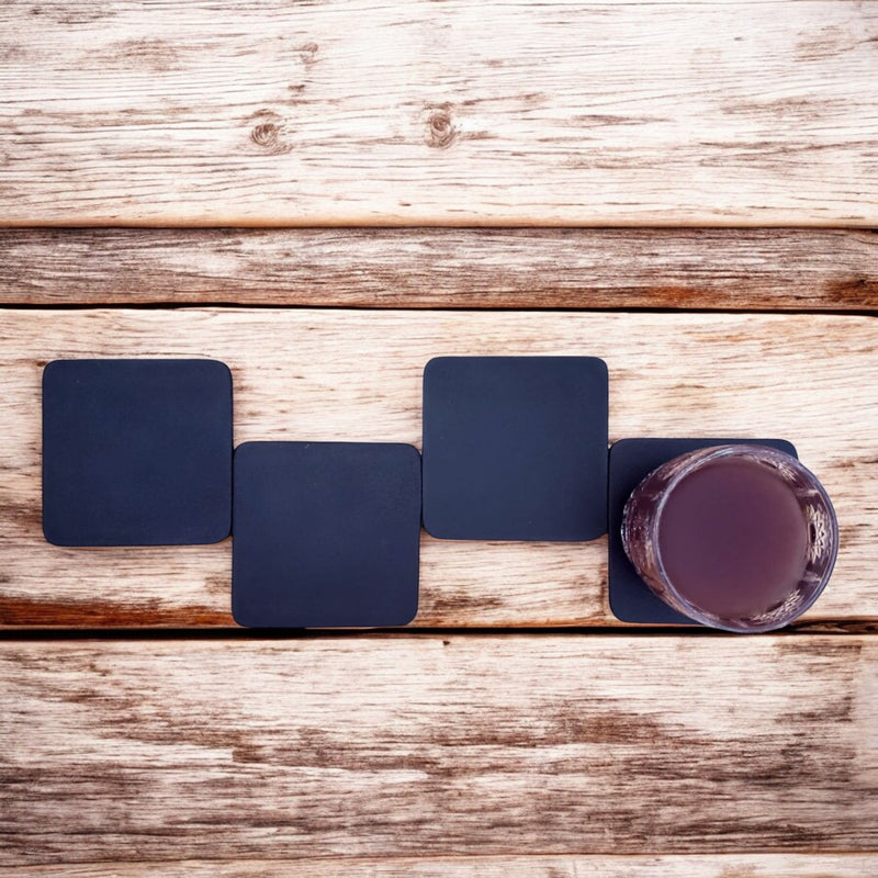 Square Coasters - Cognac Distressed Leather Coasters - Made in Canada