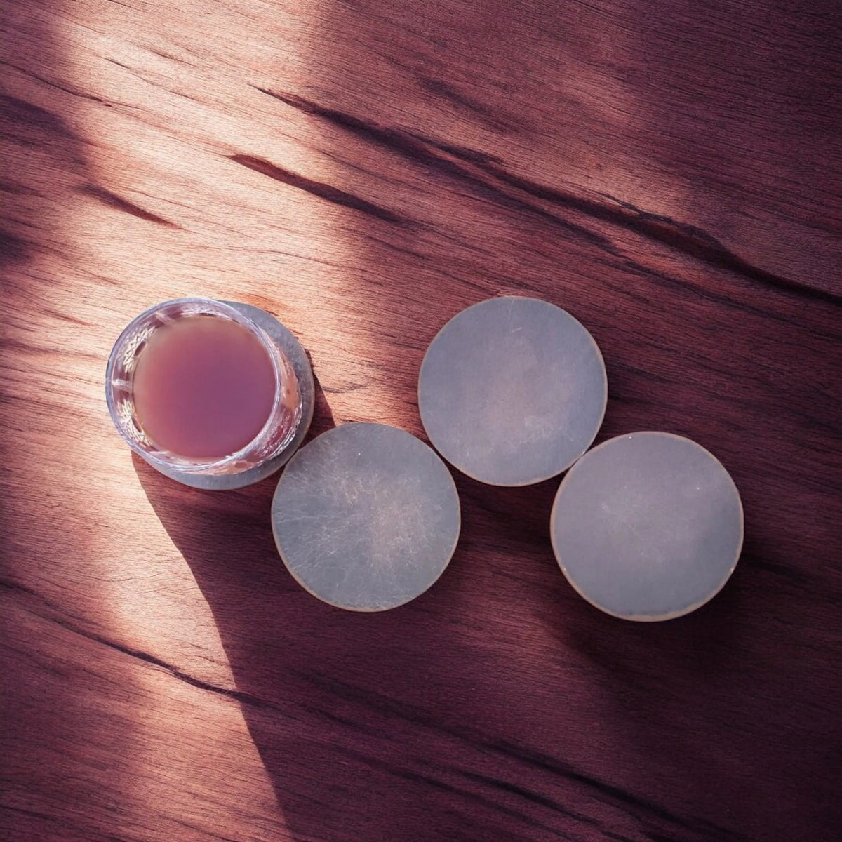 Round distressed leather coasters