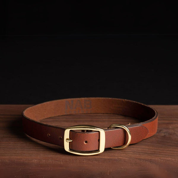 Rover - Classic Cognac Full-Grain Leather Dog Collar