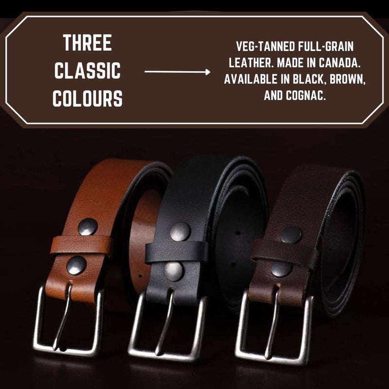 The Long Haul Belt - Classic Black 100% Real Leather Belt