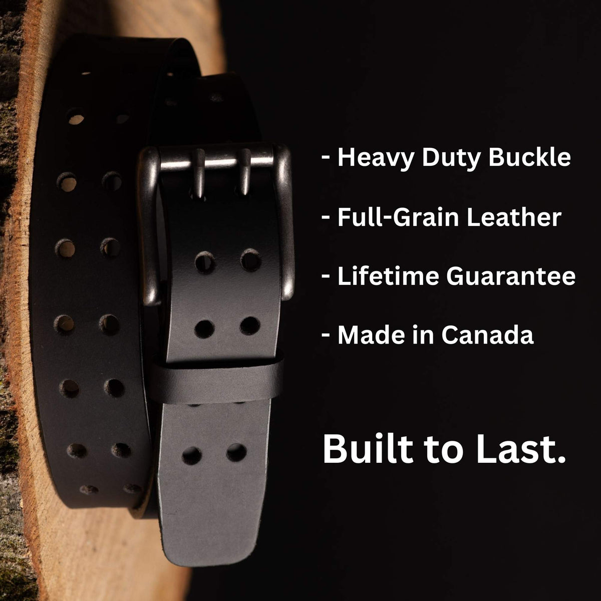 The Double Hole Belts 2-piece leather belt gift set