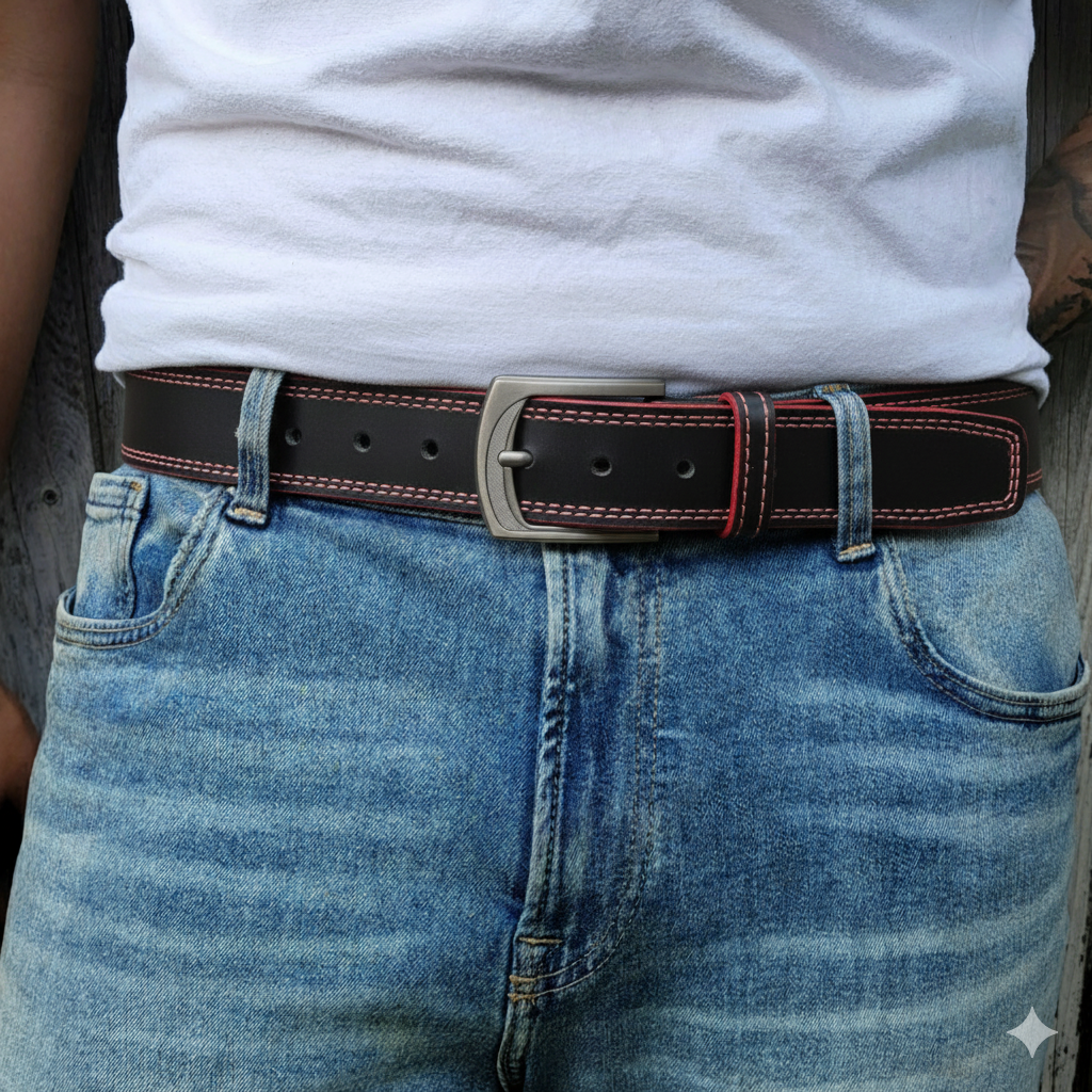 The Diablo black full-grain leather belt
