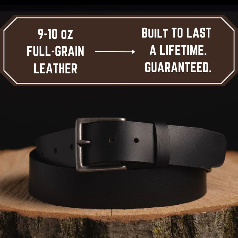 The Long Haul Belt - Classic Black 100% Real Leather Belt