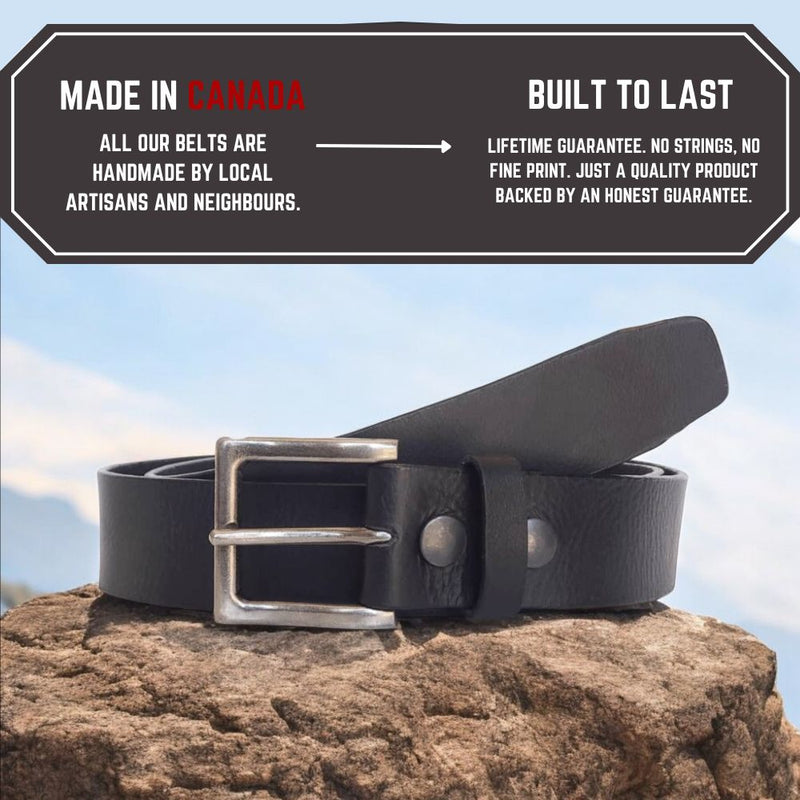 The Long Haul Belt - Classic Black 100% Real Leather Belt