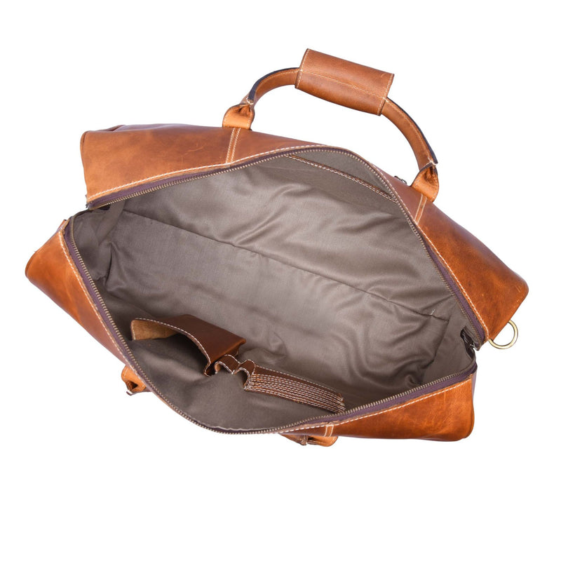 The Wayfarer Bag - Cognac Classic Full-Grain Leather Duffle Bag