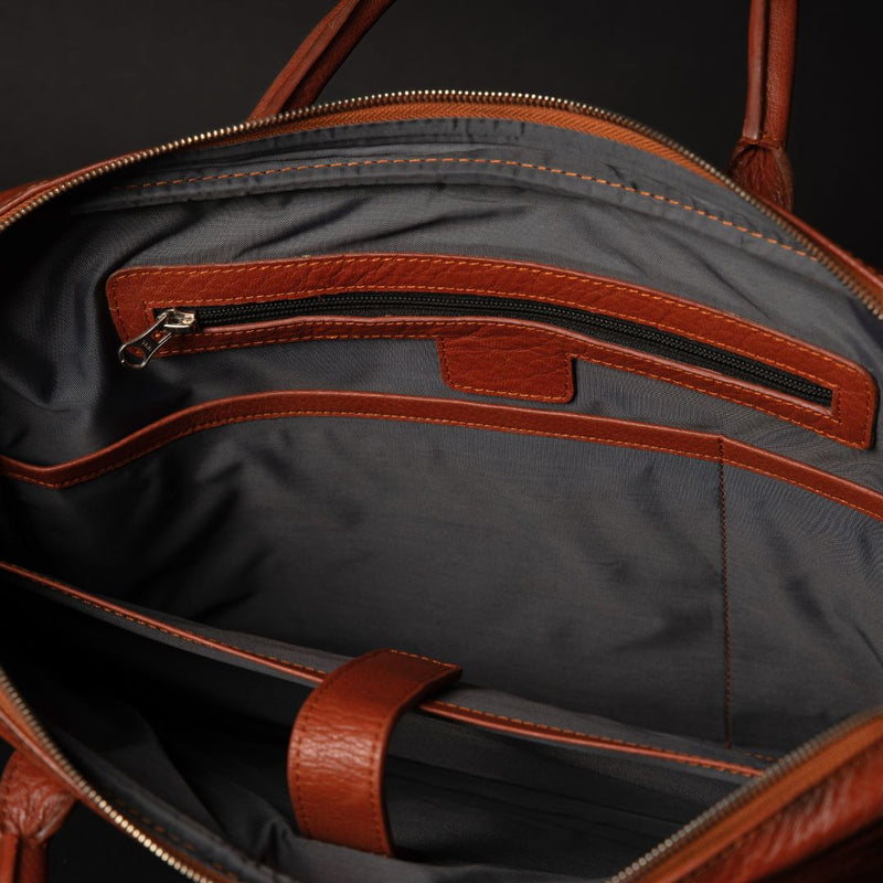 Lisbon - Vintage Tan Full-Grain Leather Laptop Bag