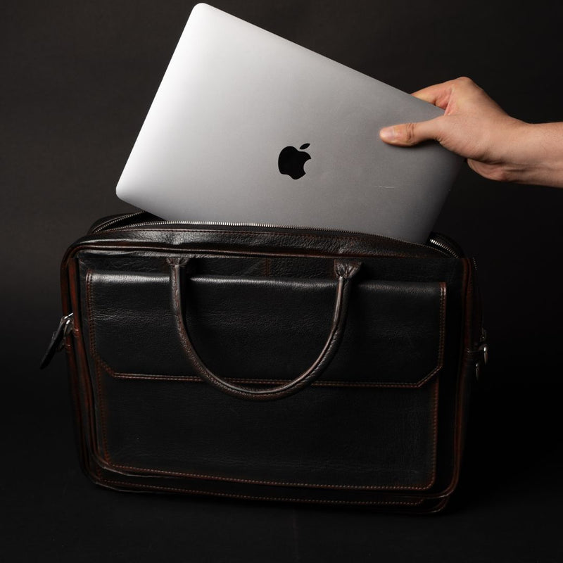 Ember - Hand-Dyed Full-Grain Leather Laptop Bag