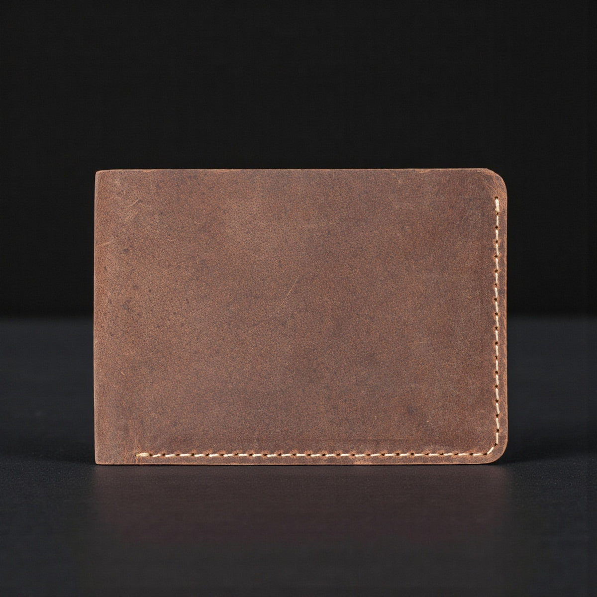 Dollar size full-grain leather wallet
