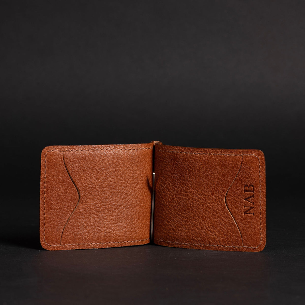 The Pinnacle slim money clip pebble grain leather wallet