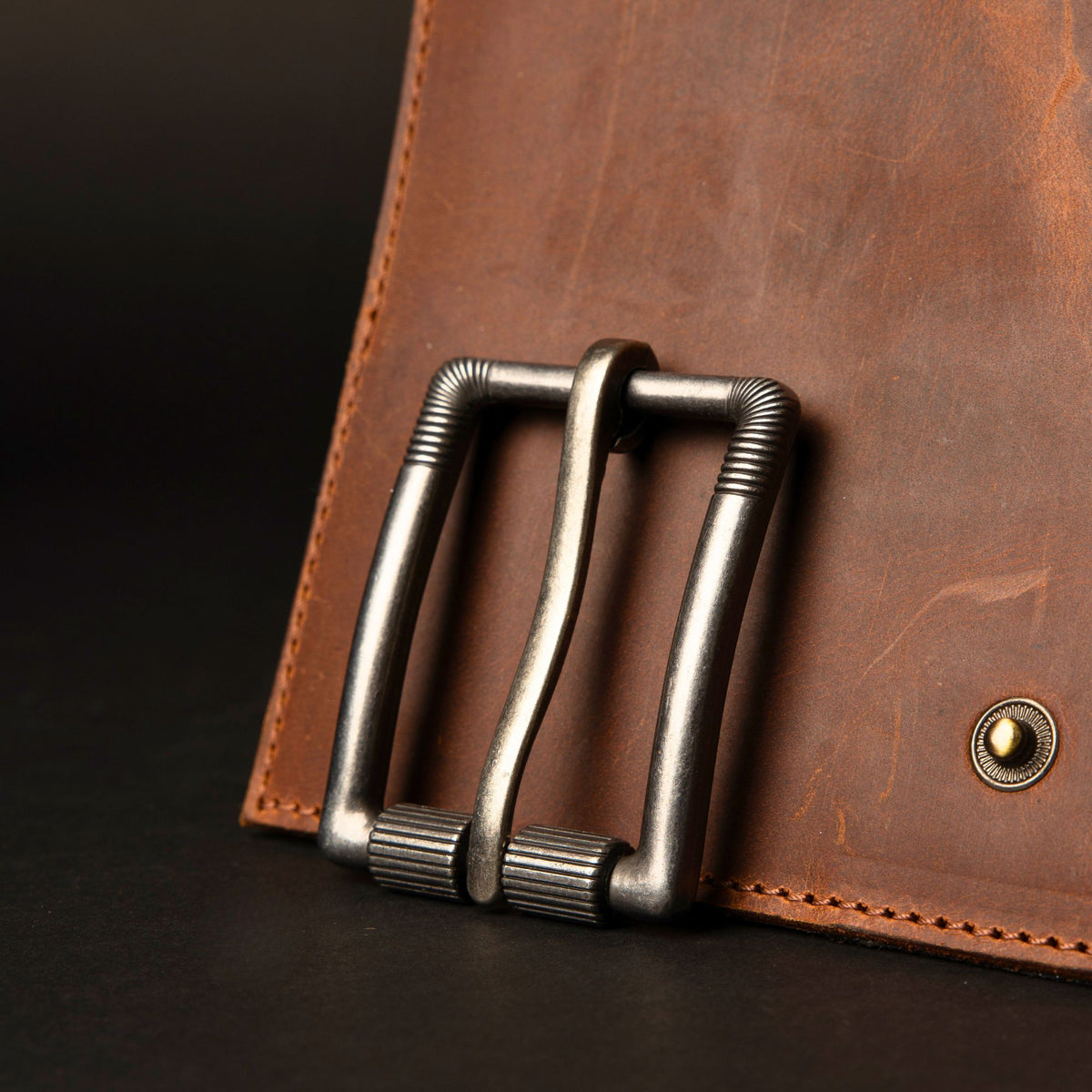 The Steampunk long embossed belt buckle with rollers, 40 mm