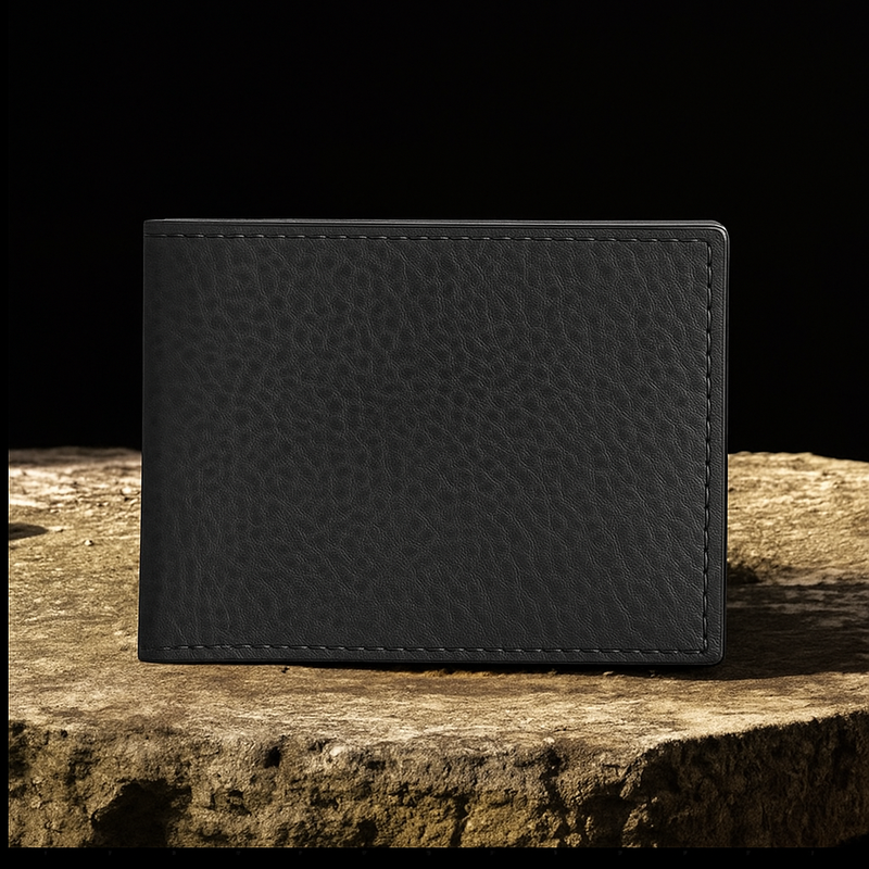 The Maverick Wallet - Cognac American Pebble Grain Bison Leather Wallet