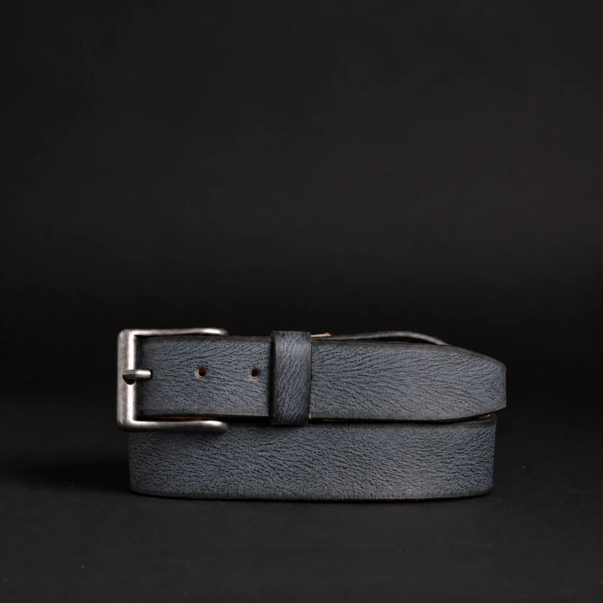 The Mountain Belt - Grey Leather Belt with Charred Edges