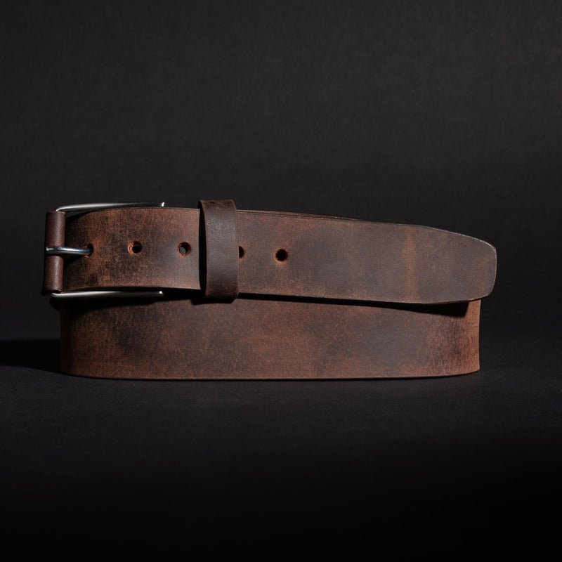 The Spartan Belt - Tan Leather Belt With Leather Wrapped Buckle