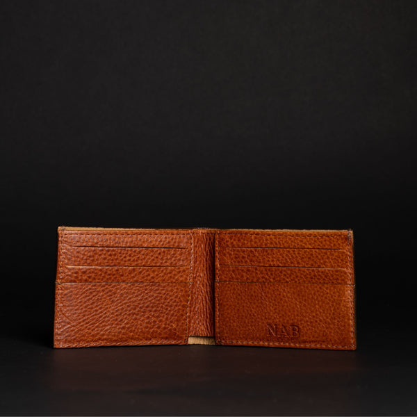 The Maverick Wallet - Cognac American Pebble Grain Bison Leather Wallet